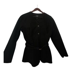 Banana Republic Black Belted V-Neck Jacket